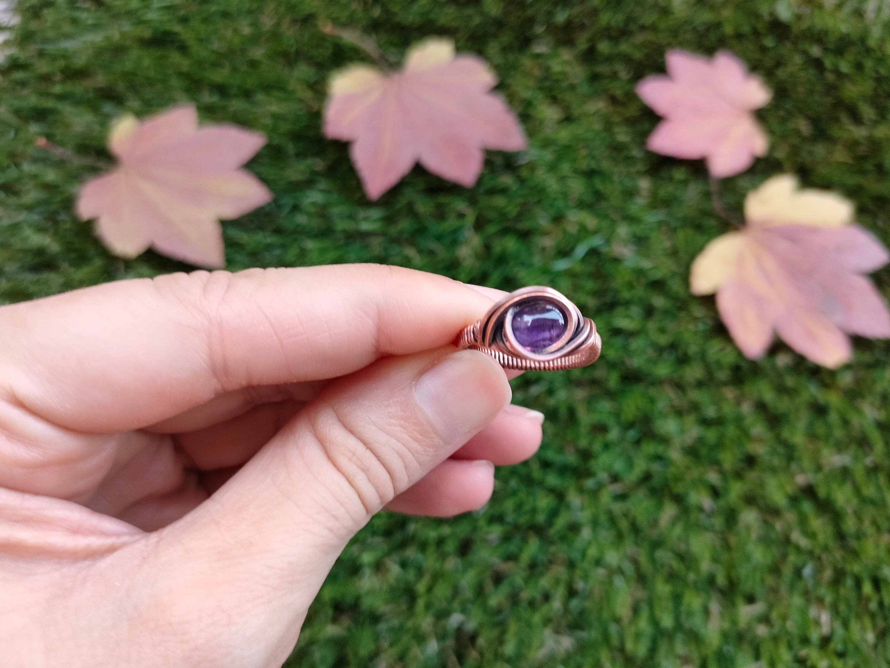 Mini Amethyst Ring| Amethyst Jewelry | Gemstone jewelry | Sci fi Ring| Fantasy jewelry | Amethyst love | Wire Wrapped