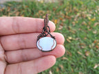 Wire Wrapped Opalite in Oxidized Copper - Opalite Pendant - Opalite Jewelry - Copper Jewelry