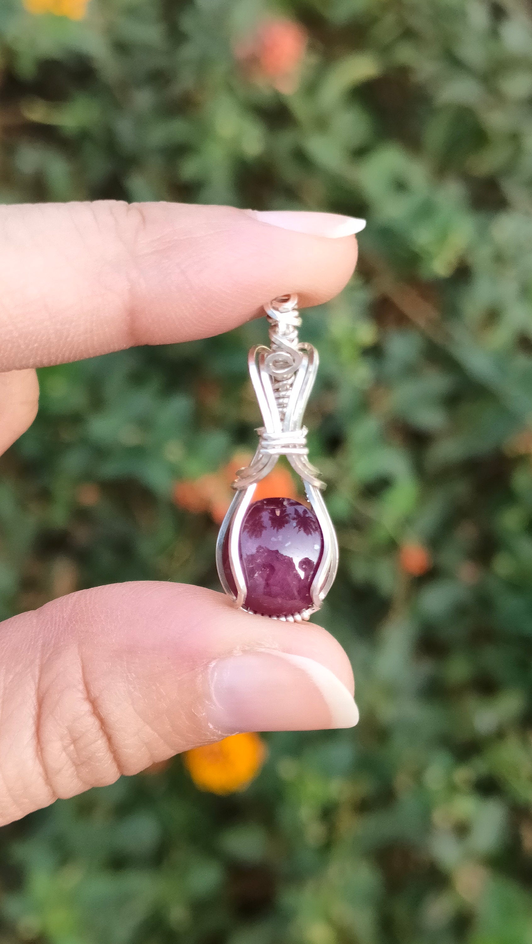 Wire Wrapped Ruby in Sterling Silver | Ruby Jewelry | silver pendant | Silver jewelry | Dainty Jewelry | Relax stone | Dainty