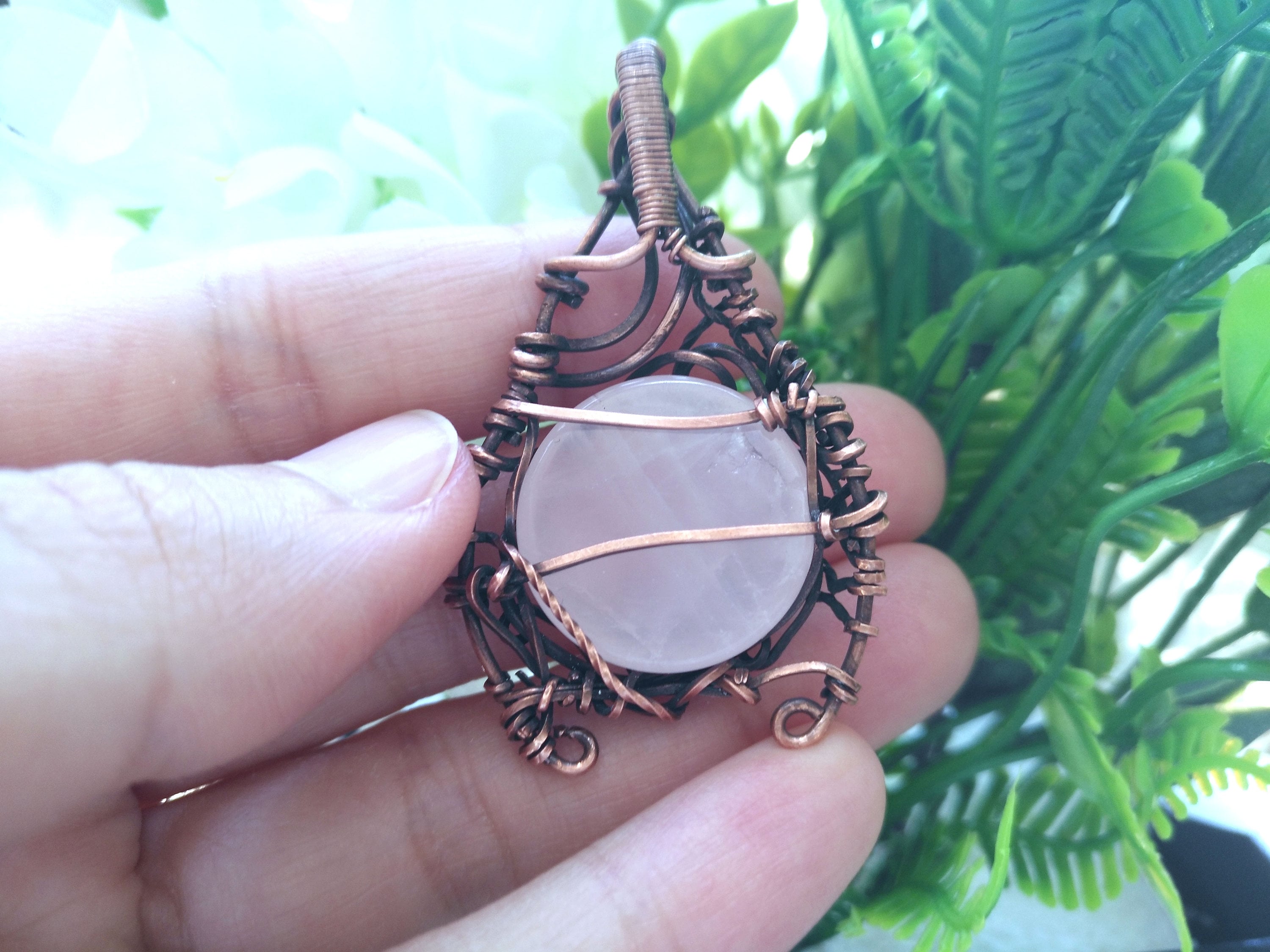 Rose Quartz Pendant | Fantasy Jewelry | Mythical Rose Quartz Necklace | Gemstone Fantasy Jewelry | Pink Rose Quartz Necklace | Love Stone