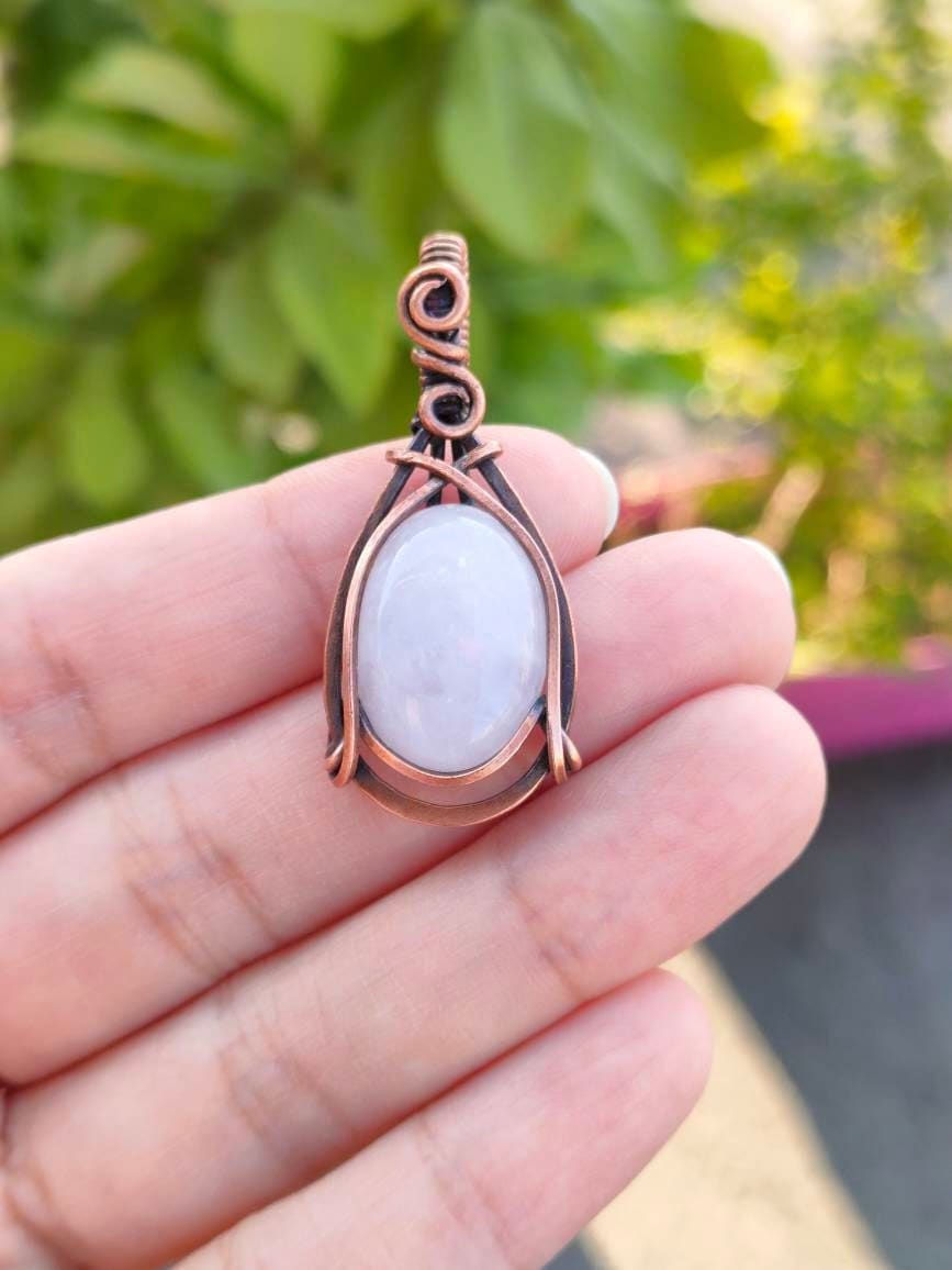 Rose Quartz Pendant | Wire Wrapped Rose Quartz | Rose Quartz Jewelry | Jewelry gifts | women gifts | rose quartz | Love stone