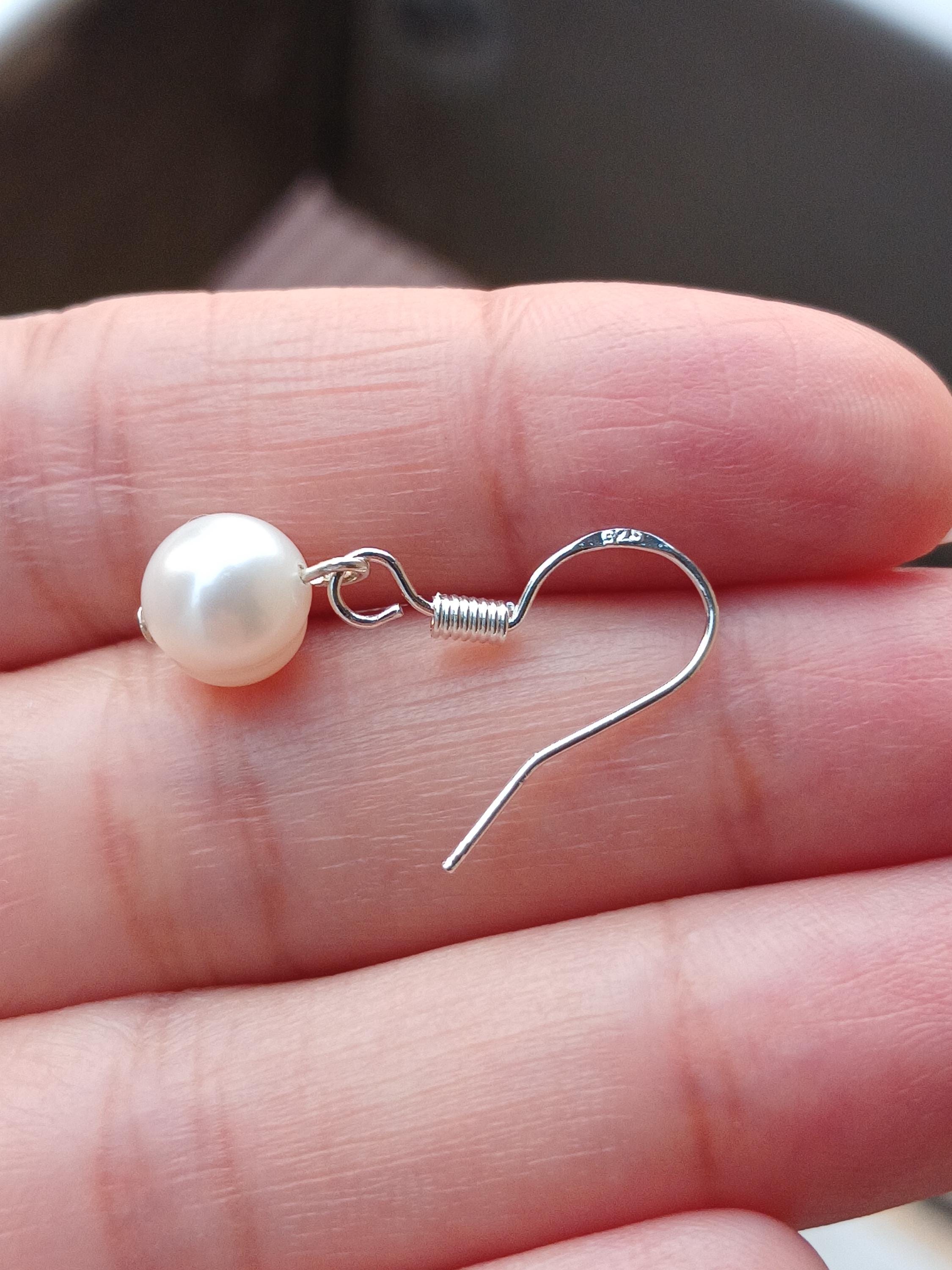 Freshwater Pearl Earrings, Sterling Silver Earrings, 925 Sterling Silver Earrings, Gemstone Jewelry, Women's Jewelry Earrings