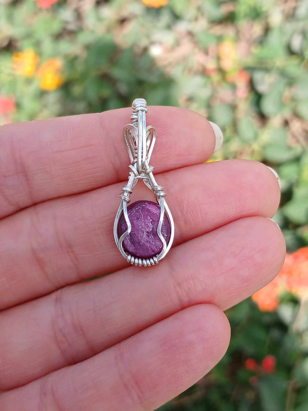 Wire Wrapped Ruby in Sterling Silver | Ruby Jewelry | silver pendant | Silver jewelry | Dainty Jewelry | Relax stone | Dainty