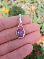 Wire Wrapped Ruby in Sterling Silver | Ruby Jewelry | silver pendant | Silver jewelry | Dainty Jewelry | Relax stone | Dainty