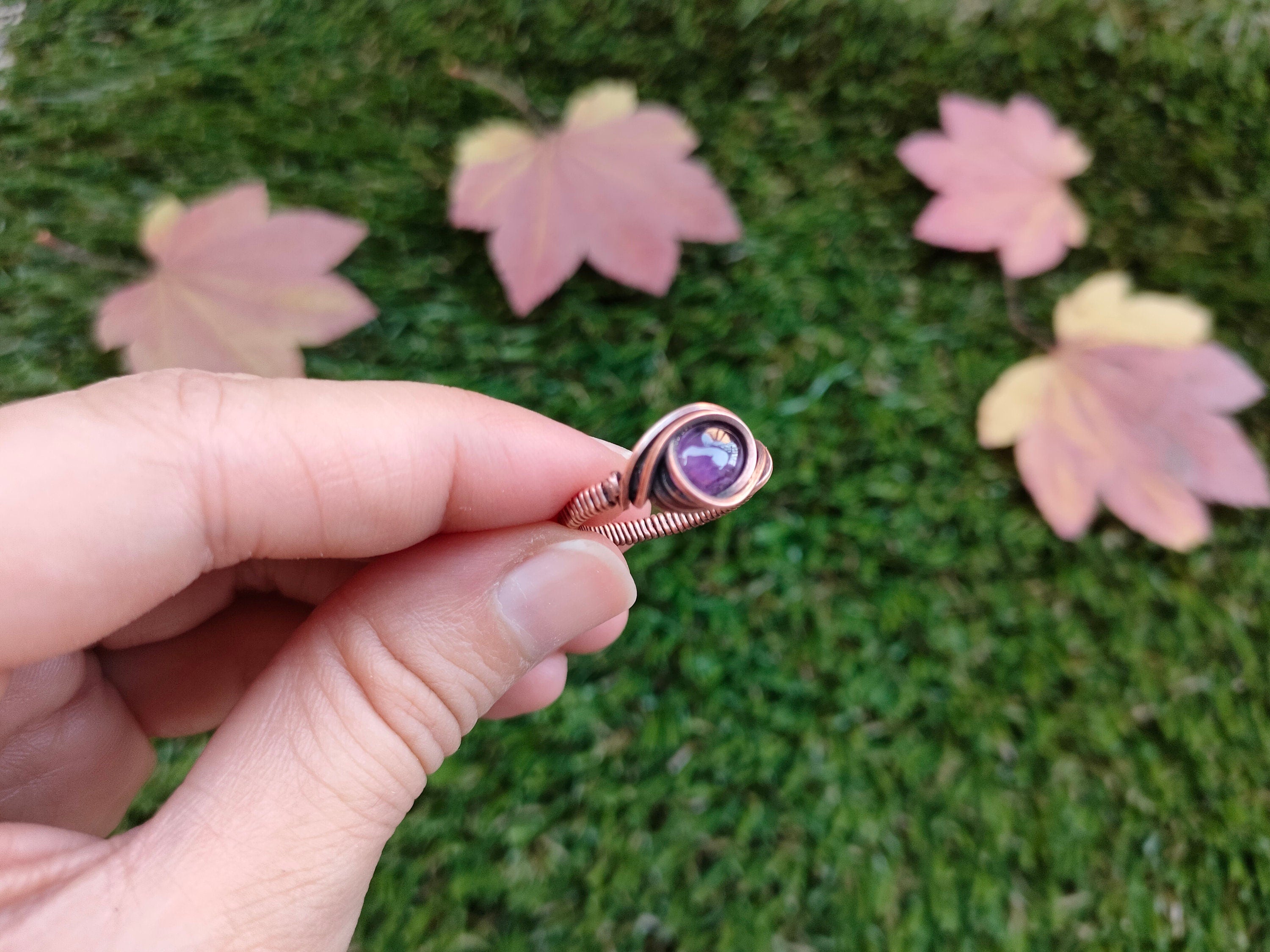 Mini Amethyst Ring| Amethyst Jewelry | Gemstone jewelry | Sci fi Ring| Fantasy jewelry | Amethyst love | Wire Wrapped