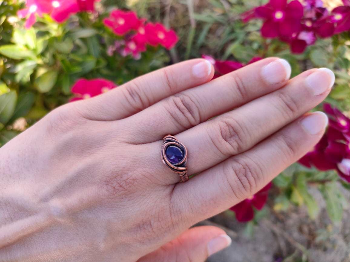 Mini Amethyst Ring| Amethyst Jewelry | Gemstone jewelry | Sci fi Ring| Fantasy jewelry | Amethyst love | Wire Wrapped