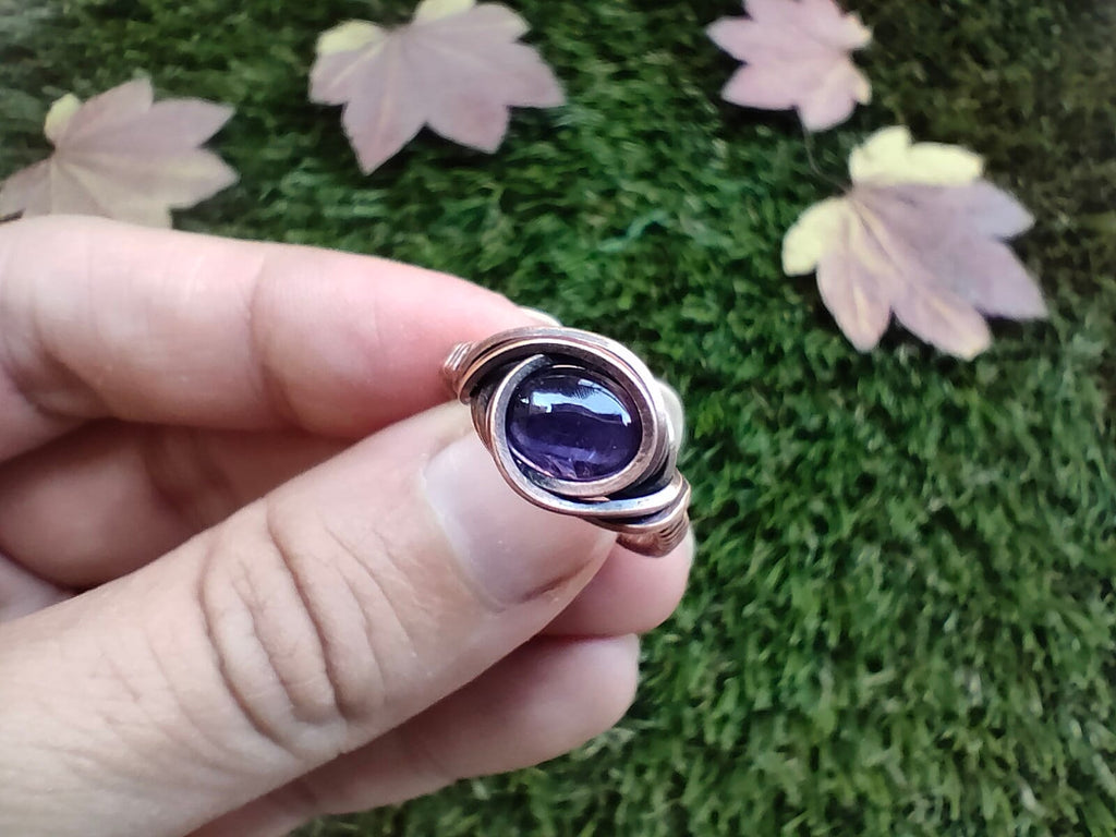 Mini Amethyst Ring| Amethyst Jewelry | Gemstone jewelry | Sci fi Ring| Fantasy jewelry | Amethyst love | Wire Wrapped
