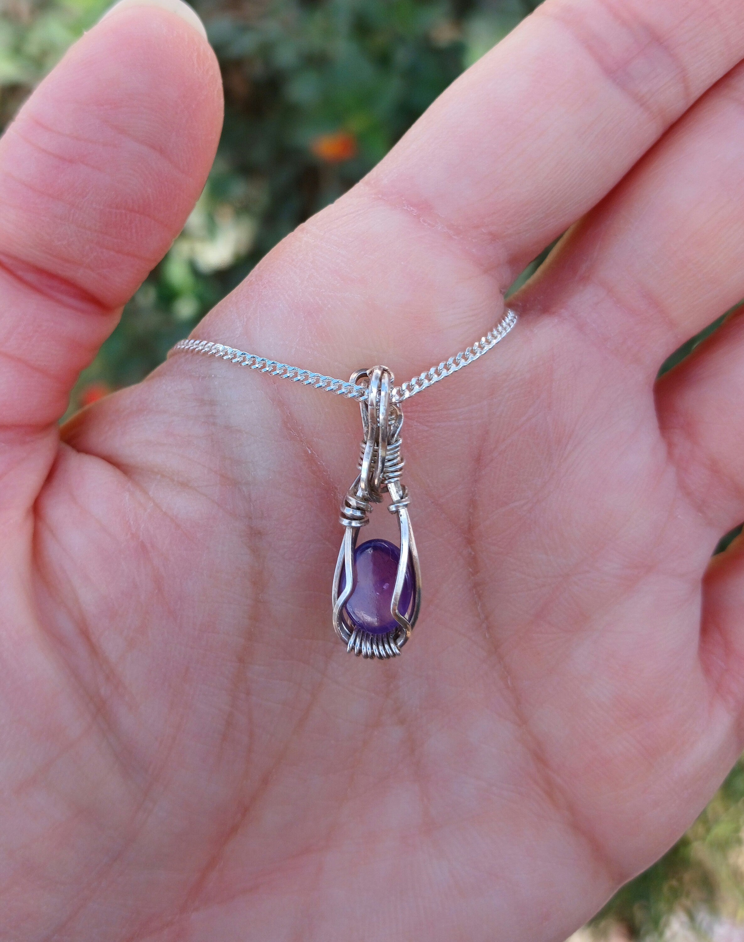 Mini Amethyst Pendant | Mini Pendant | .925 Sterling Silver | Silver Pendant| Silver | gifts | Purple stone| Dainty Jewelry | Amethyst