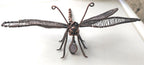 Wire Wrapped DragonFly and mini Amethyst Dangle,wire scultpure, home decor, natural amethyst,gifts,copper decor,decor,desk,art deco