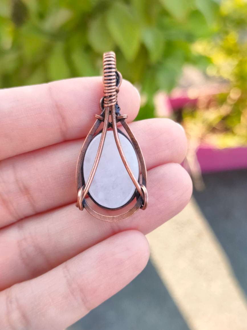 Rose Quartz Pendant | Wire Wrapped Rose Quartz | Rose Quartz Jewelry | Jewelry gifts | women gifts | rose quartz | Love stone