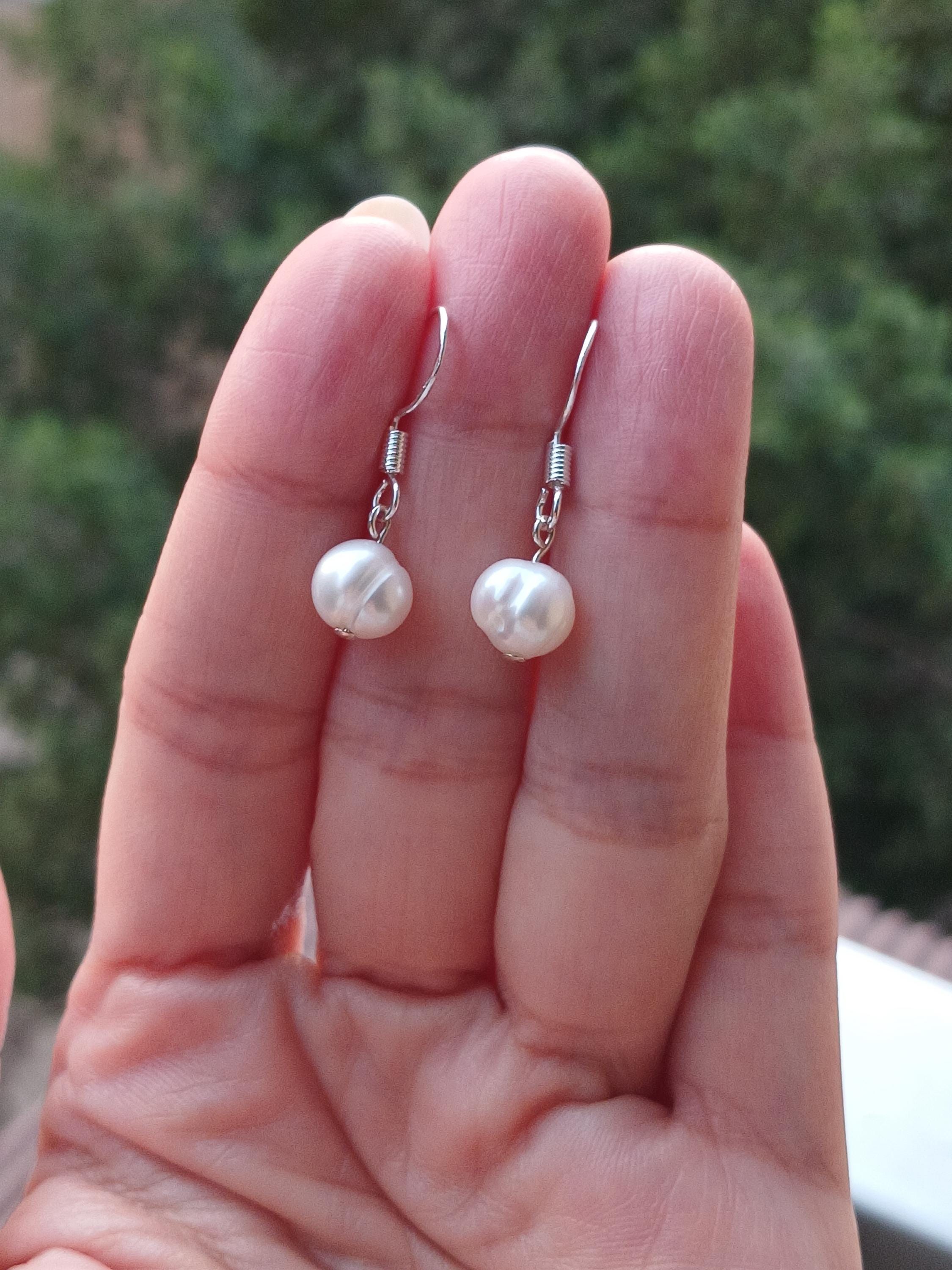 Freshwater Pearl Earrings, Sterling Silver Earrings, 925 Sterling Silver Earrings, Gemstone Jewelry, Women's Jewelry Earrings