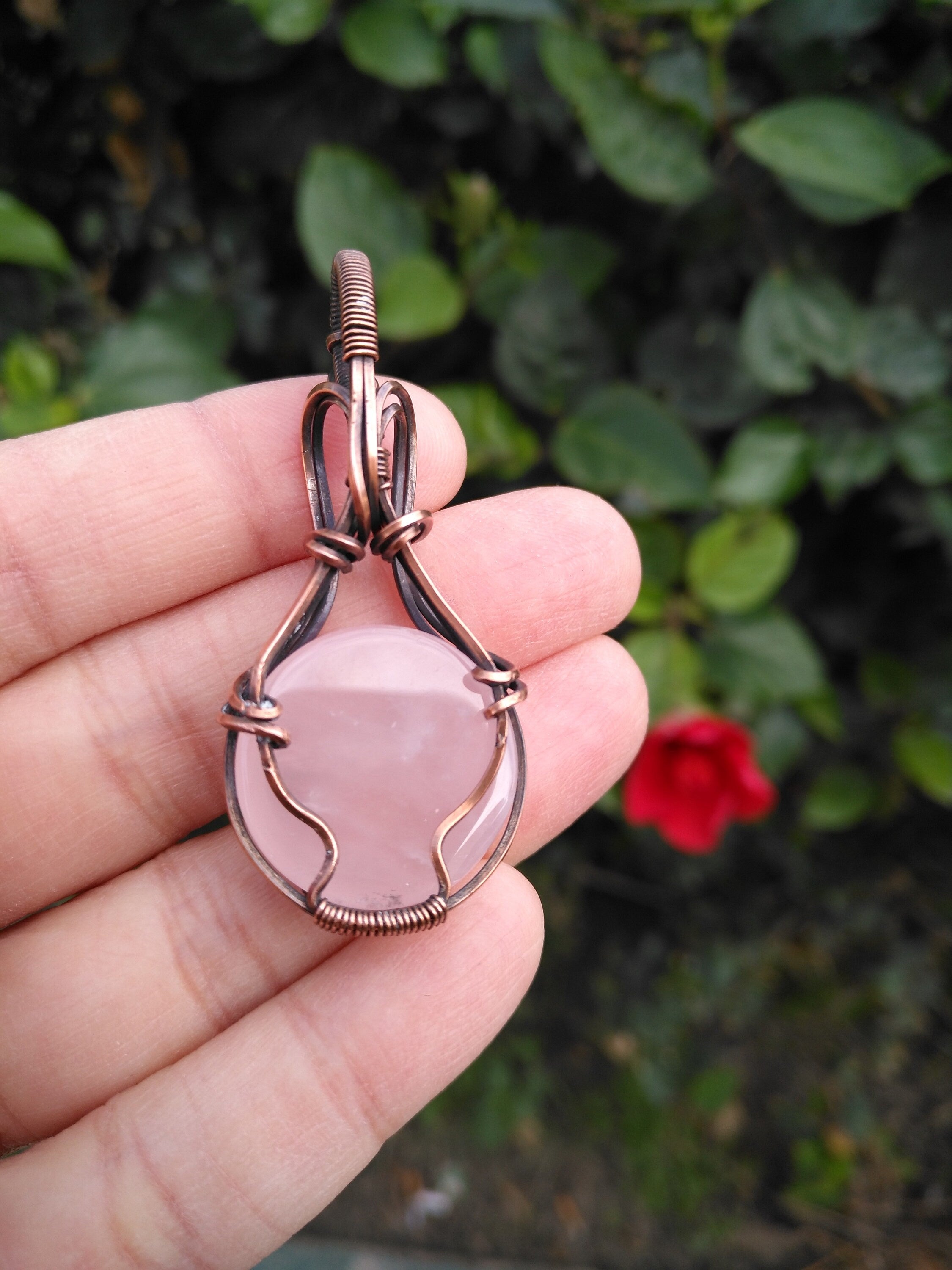 Rose Quartz Pendant | Wire Wrapped Rose Quartz | Rose Quartz Jewelry | Jewelry gifts | women gifts | rose quartz | Love stone