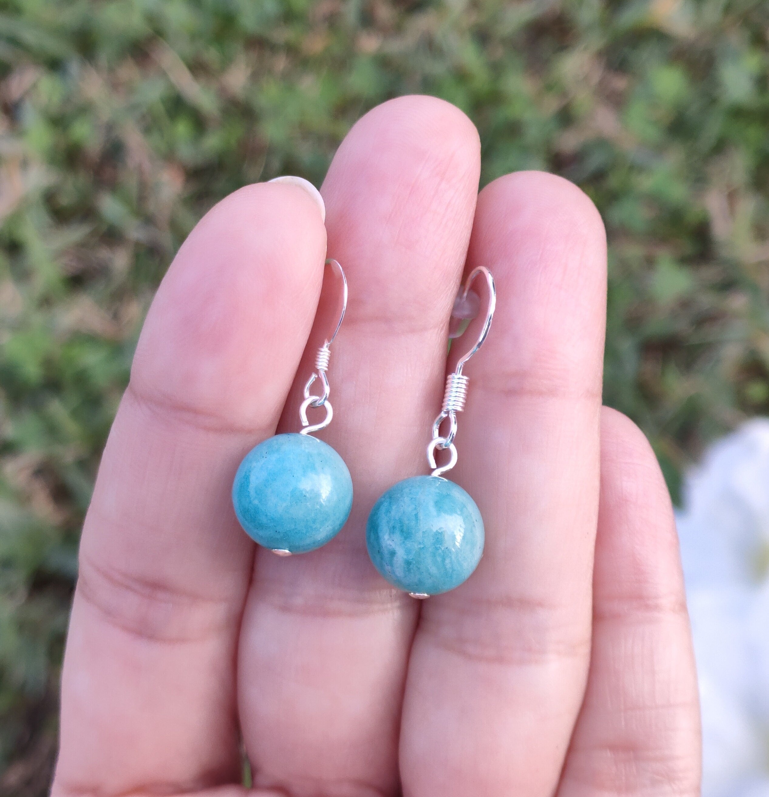 Earring Pendant Sets Amazonite Earrings, Sterling Silver Earrings, 925 Sterling Silver Earrings, Gemstone Jewelry, Women's Jewelry Earrings